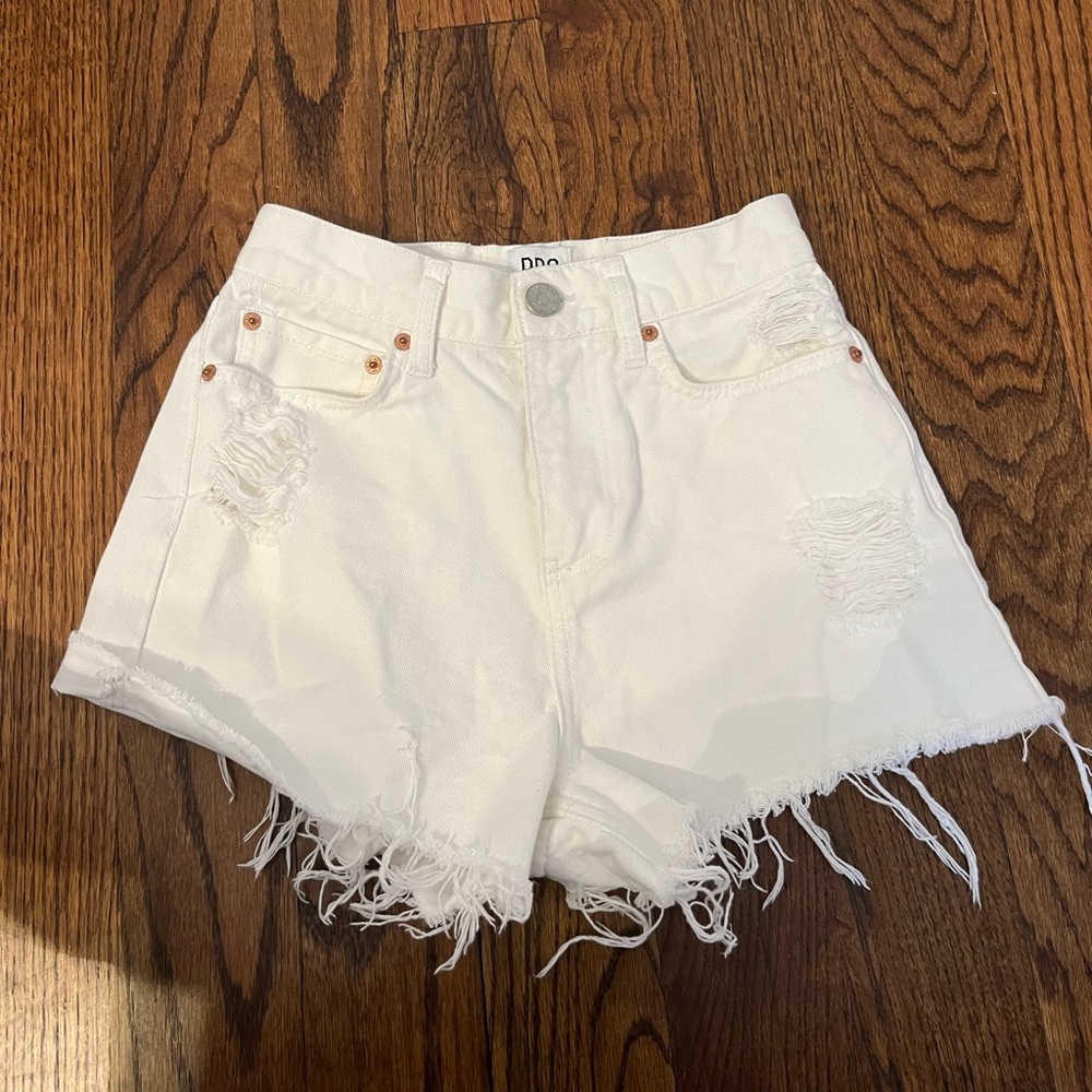 BDG Pelmet white ripped jeans shorts